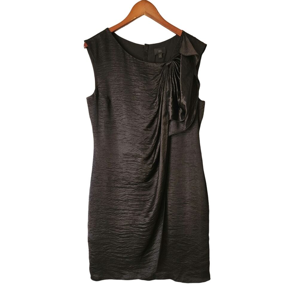 Banana Republic BR Monogram Textured Drape Detail Little Black Dress
